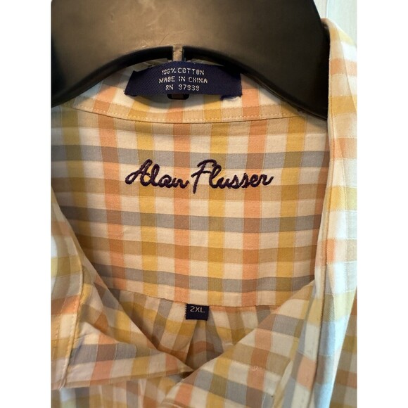 Alan Flusser Shirt Mens 2XL Multicolor Button Up Long Sleeve Front Pocket - Picture 7 of 9